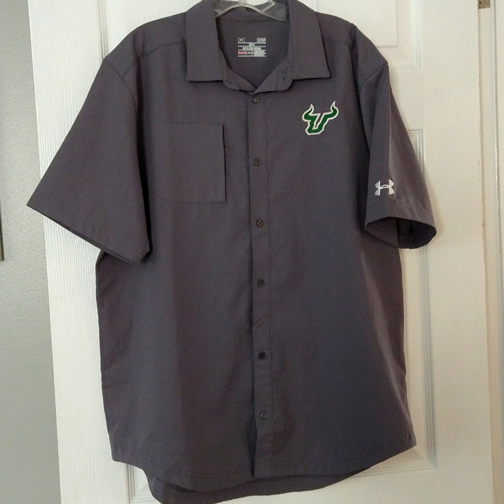 Under Armour USF Bulls Heatgear Button Down Shirt Men's Large